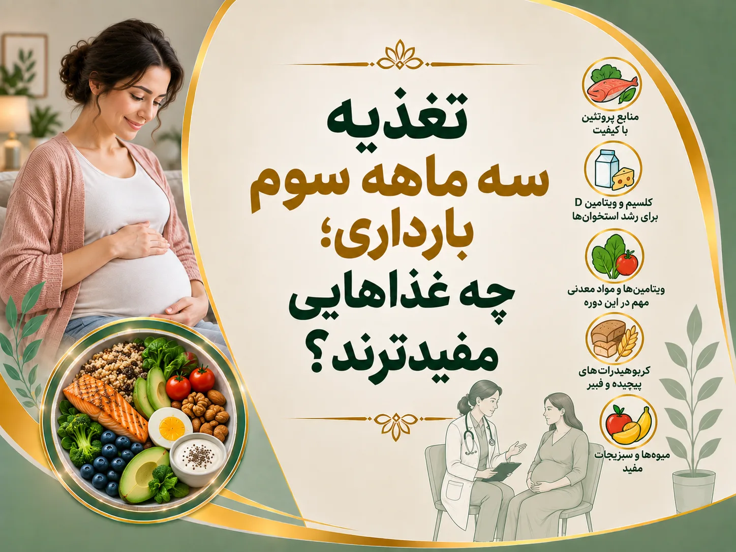 تغذیه سه ماهه سوم بارداری؛ چه غذاهایی مفیدترند؟