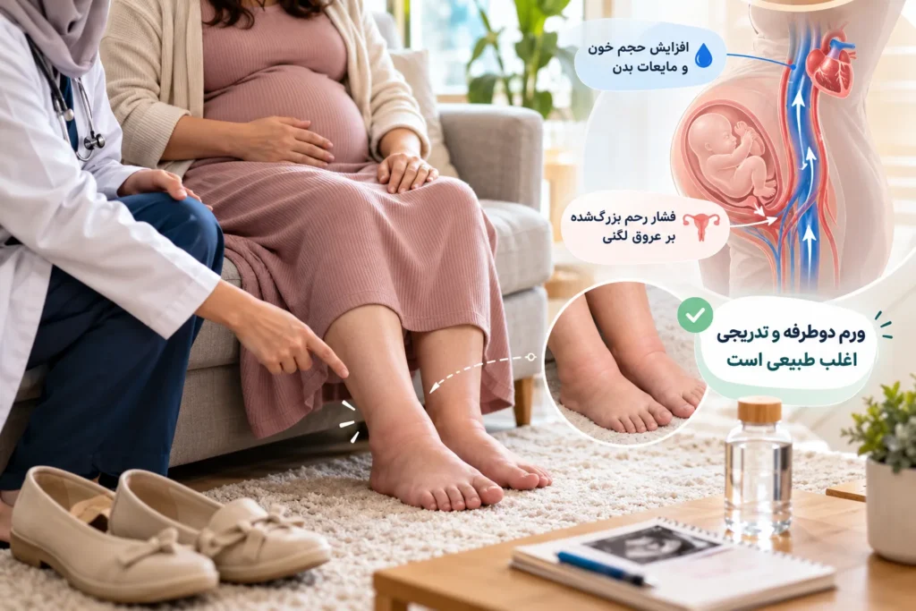 علت ورم پا در بارداری چیست و چه زمانی خطرناک است؟