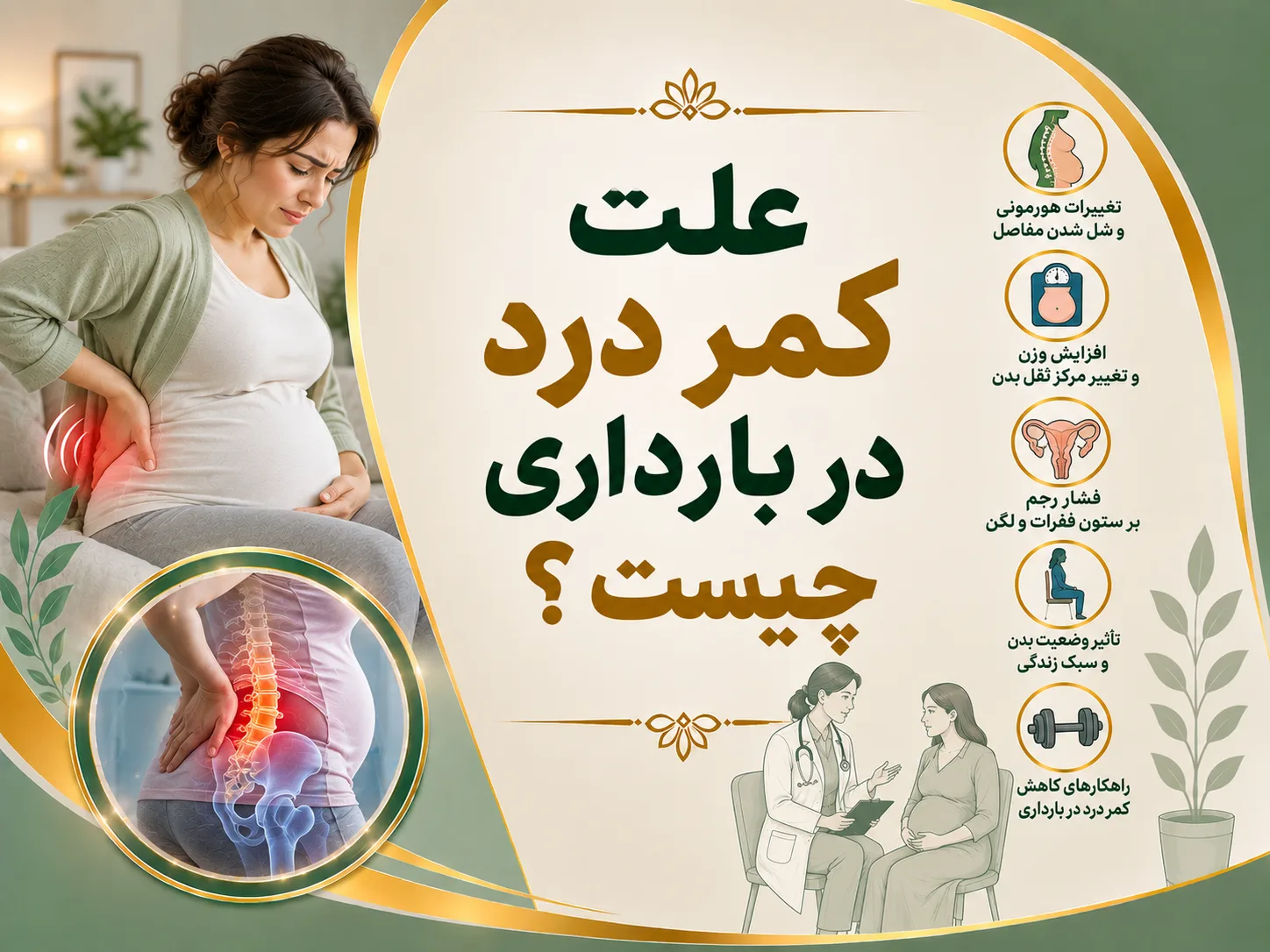 علت کمر درد در بارداری چیست ؟